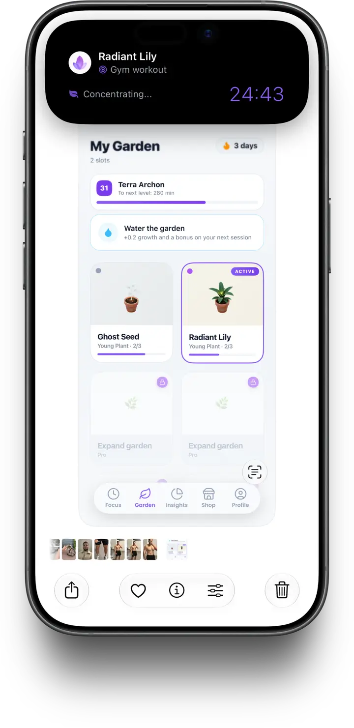 Focus Aura — Dynamic Island with timer